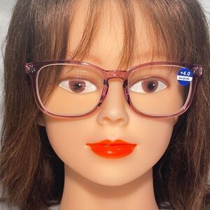 1137 Colette 4.0 Clear Raspberry Reading Glasses Soft Butterfly Readers NWT